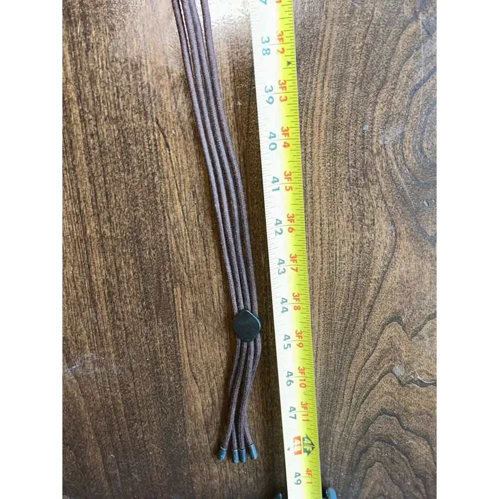 Vintage Womens Green Copper Like Belt String Closure Tie Around boho festival
